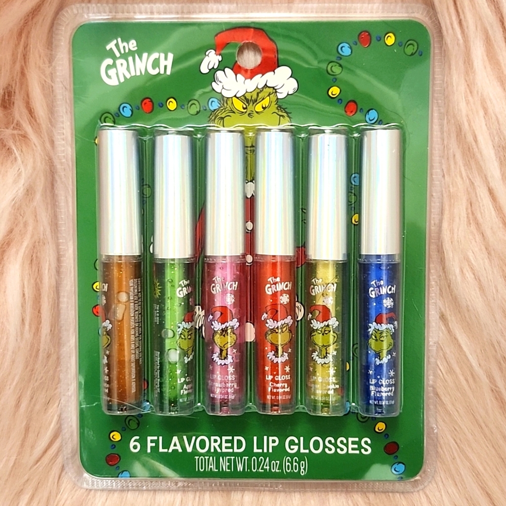 Brand New TASTE BEAUTY THE GRINCH FLAVORED LIP GLOSSES-6CT.